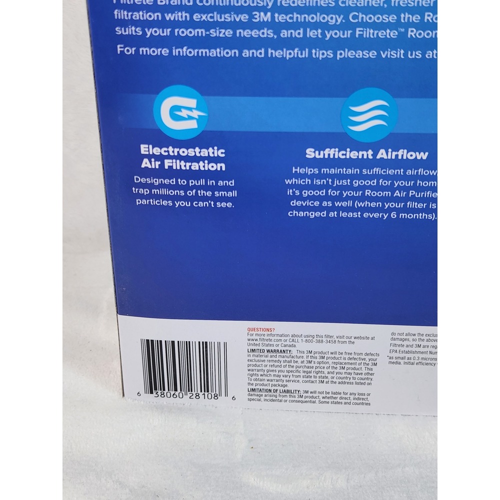 Filtrete F1 True HEPA Room Air Purifier Filter Premium Allergen Bacteria Virus - Picture 6 of 6